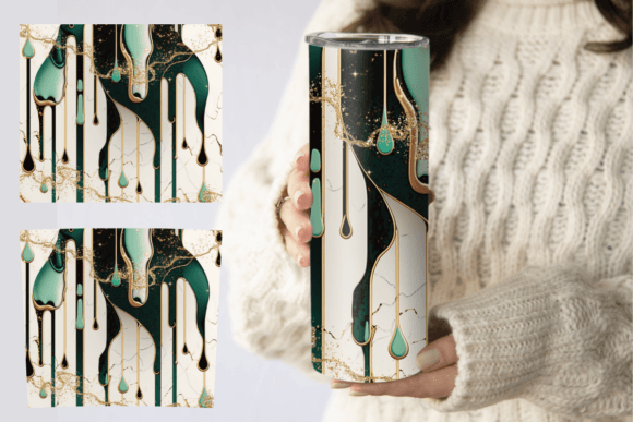 20oz Marble Green Tumbler Wrap: Graphics for Crafts