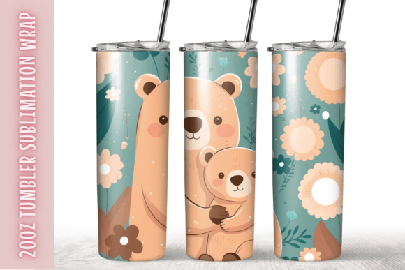 Bear Family Tumbler Wrap: Graphics & Print Templates