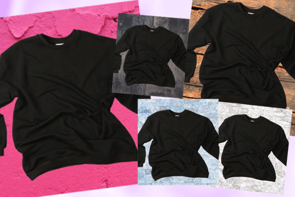 Black Sweatshirt Mock-up Bundle: Graphics for Hoodies Amp