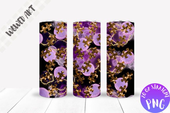 Glitter Puzzle Tumbler Wrap: Graphics for Crafts Projects