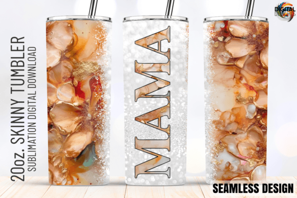 MAMA Alcohol Ink Flower Tumbler Wrap: Graphics for Crafts-Driven Branding