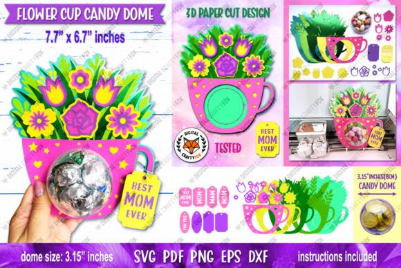 Mothers Day Candy Dome DIY: 3D SVG Paper Flowers