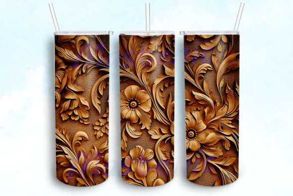 Rustic Tooled Leather Tumbler Wrap: Graphics for Crafts Brands