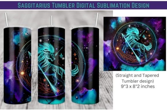 Sagittarius Zodiac 20oz Tumbler Design: Graphics & Graphic Templates