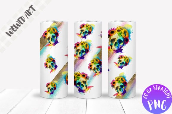 Skull Pattern Tumbler Wrap: Graphics for Crafts