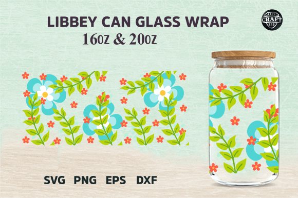 Spring Flower Libbey Can Glas Wrap 16oz Graphics