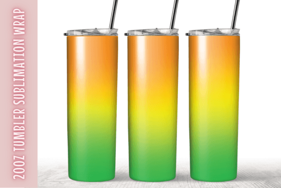 Summer Ombre 20oz Skinny Tumbler Wrap: Graphics & Print Templates