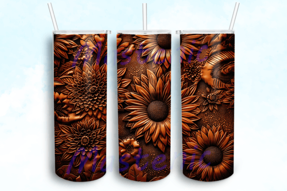 Sunflower Tooled Leather Graphics for Crafts