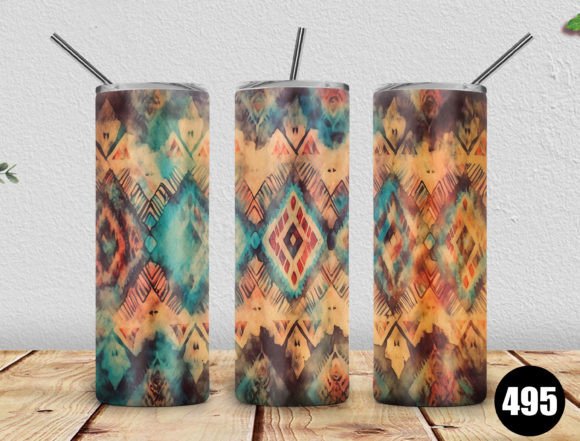 Western Pattern Sublimation Skinny: Graphics for Tumbler Wraps
